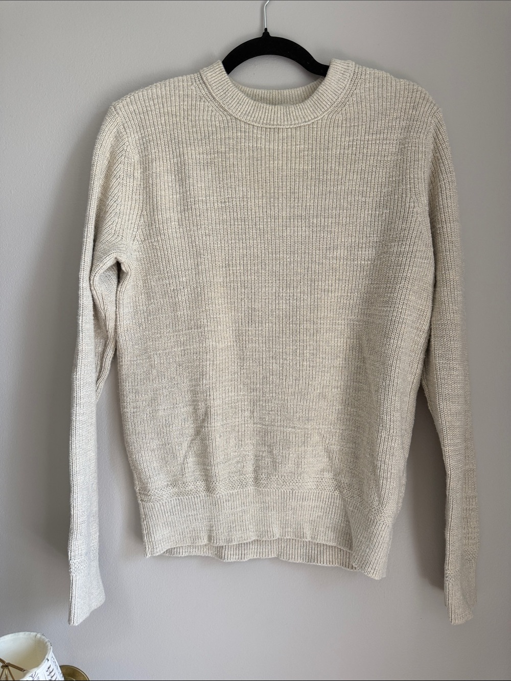 Buck Mason Men's Cream Crewneck Sweater